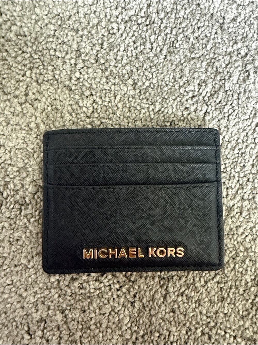 Michael Kors Black Card & Key Slot Holder with Gold Logo